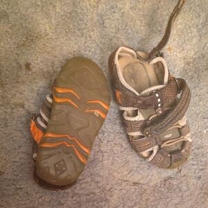Kids Outdoor Sandals - Brown and Orange
